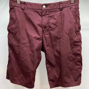 LULULEMON ABC Burgundy Cotton Chino Flat Front Shorts